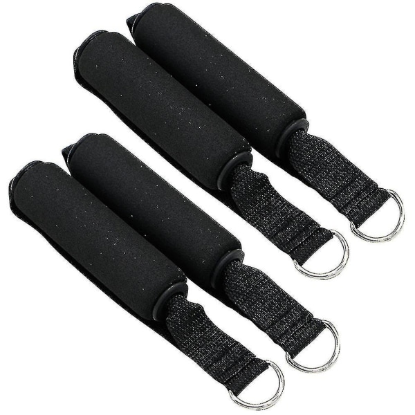 4 st Handtag med Karbinhakar, Enkelt Grepp, Pull-Handtag, Träningshandtag för Motståndsrör, Styrketräning