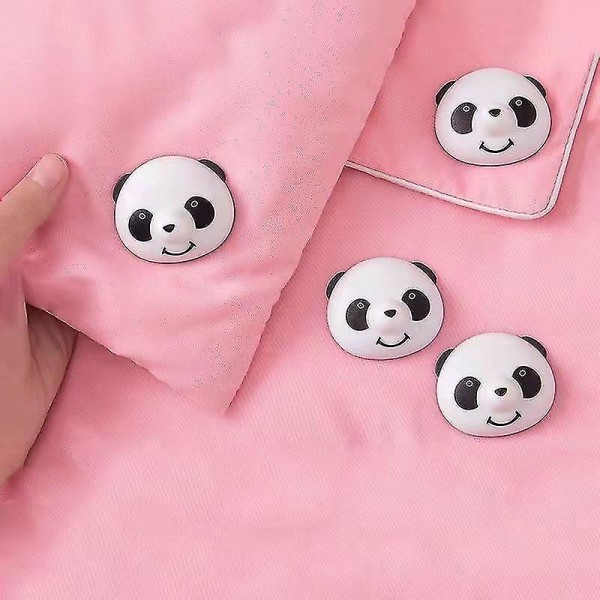 8 stk Mini Panda Anti-skli klips, sengetøyholderklips