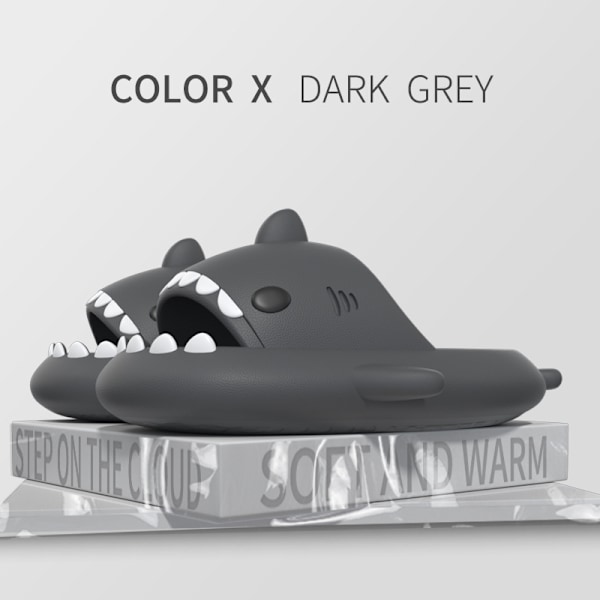 Cartoon Shark Flip Flops, halkfria tjocka sulor strand Flip Flops, snabbtorkande roliga pool sandaler distant mountain ash 38/39