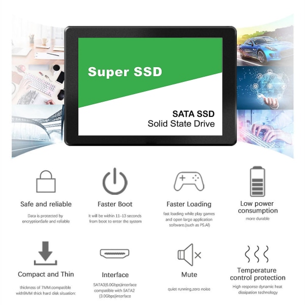 Solid State Drive Høyhastighets intern harddisk Sata3 Ssd 1tb For Pc Laptop