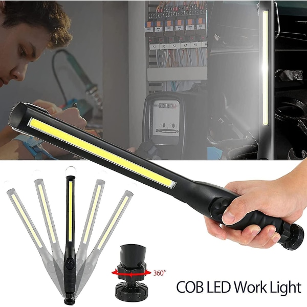 COB LED arbeidslys, USB-lading kontrolllys, verksted lommelykt med roterende bryter