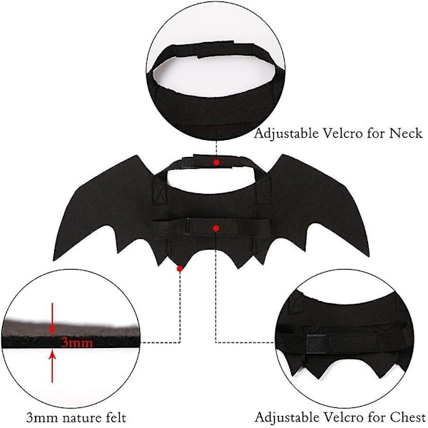2 Pak Halloween Kattekostume Flagermusvinger Til Katte Killinger Hvalpe Halloween Kostume Tilbehør Kæledyr Cosplay