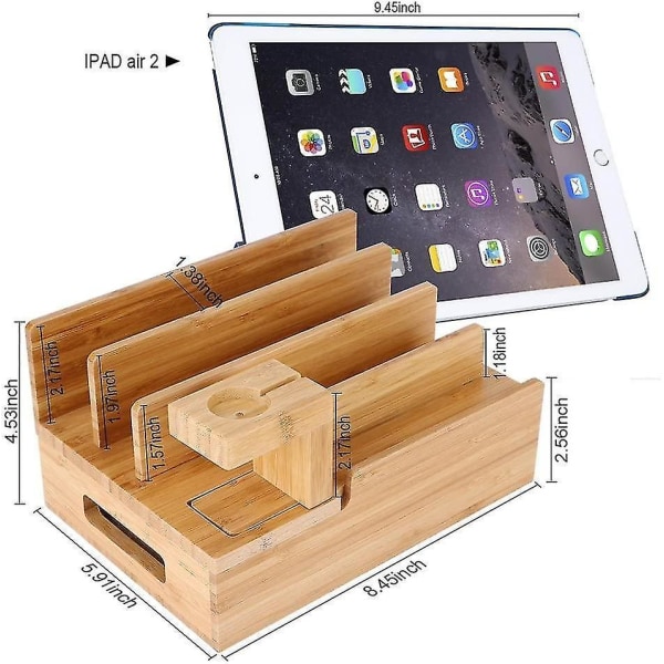 Bambu Mobiltelefon Tabletthållare Laddningsstation