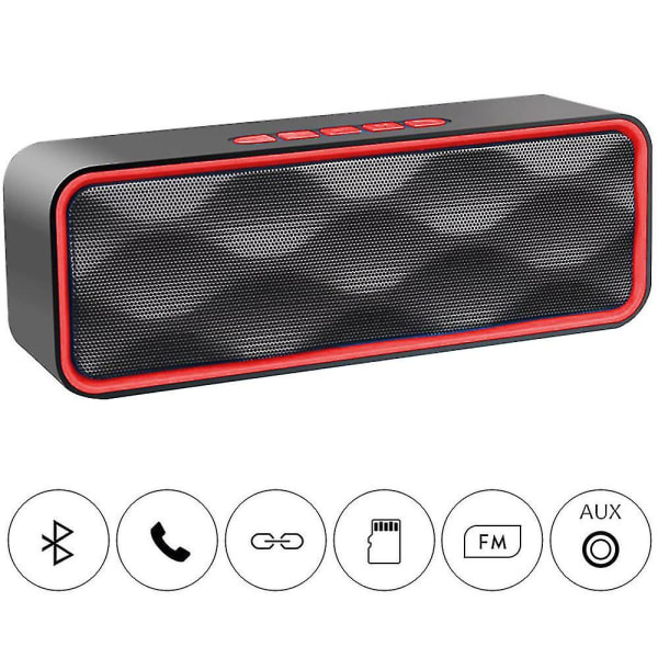 Bluetooth-kaiutin, kannettava langaton ulkokaiutin (punainen)