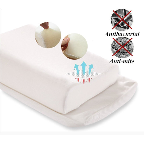 Contour Memory Foam Pude - Cervical Ortopædisk Dyb Søvn Nakkepude（55*35*11cm）