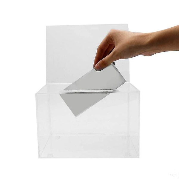 Akryl donationsbox - Box för omröstning, välgörenhet, omröstningar, undersökningar, utlottningar, tävlingar, råd, tips