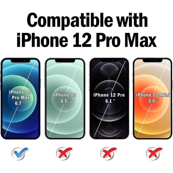 [2 Pack] Privacy Screen Protector til Iphone 12 Pro Max - Anti-hærdet glasfilm - 9 timers hårdhed