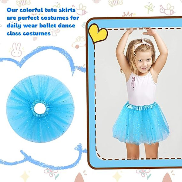 9 st flickor balett tutu förtjockad småbarn tutu regnbåge tutu prinsessa tutu klänning tutu födelsedagsfest halloween kostym