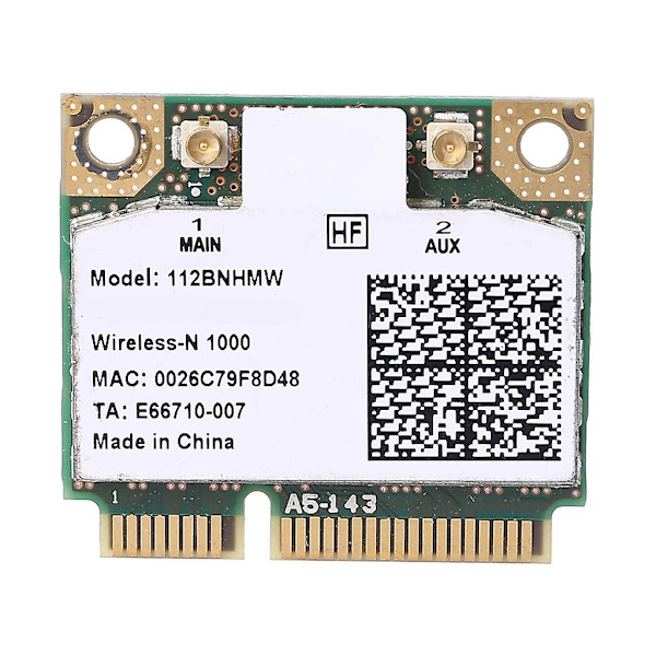 Centrino Wireless-n 1000 Wifi Link1000 802.11 B/g/n 112bnhmw 300mbps Puolikas Mini Pci-e Langaton Kortti