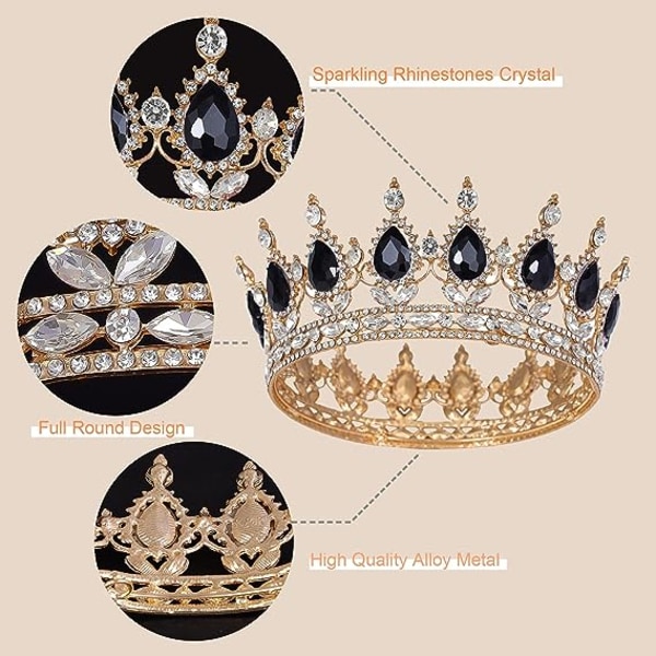 Prinsessekroner og diadem til små piger - Krystalprinsessekrone, fødselsdag, bal, kostumefest, Queen Rhinestone-kroner