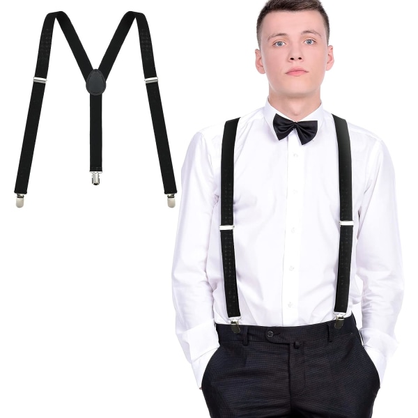 Mens Braces Y Shaped Suspenders Belt with Alloy Buckles Adjustable Trouser Braces Elastic Braces One Size Fits Most People