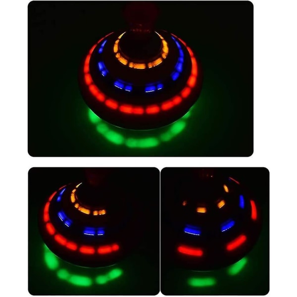 Blinkende musikk Gyro Push Down Spinning Top Led Shining Toys Bursdagsgaver til barn