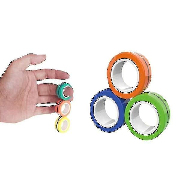 3 stk. magisk magnetisk ring klassiske tricks spil dekompression stress relief Ns2