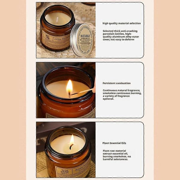 Røgfri aromatisk duftlys håndlavede sojabønne-lys· Voks M8F5 Sandalwood Ebony 80g