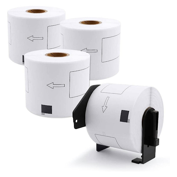4 st Frakt Etiketter För Brother -11202 Etiketter, 62mm X 100mm Utskurna För Brother Ql-810w Ql-800 Ql-