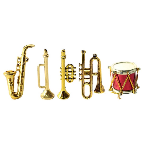 Figurer Home Decor Trompet Model Miniature Trombone Mini Ting Dukkehus Tilbehør Mini