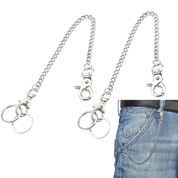 2 stk Pocket Curb Accessories Snap Hook Smykker Tegnebog Nøglebukser Kæde Gothic