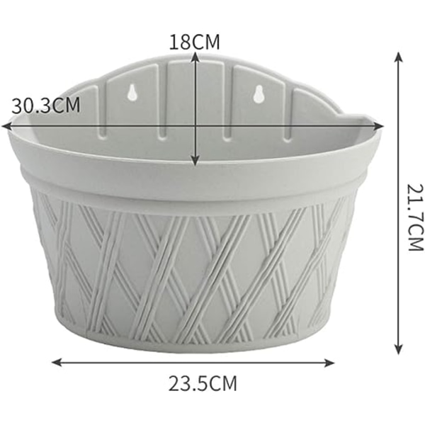 2 stk. vægmonteret plantehegn blomsterpotte hængende halvcirkel blomsterpotter simulation rattan vævet planter potte til altan hjem have
