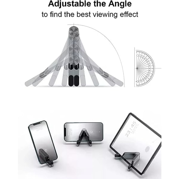 Mobiltelefonhållare, universell ministorlek bärbar aluminiumlegering hopfällbar telefonhållare för skrivbord, kompatibel med alla mobiltelefoner, iPhone, iPad Mini, Tab