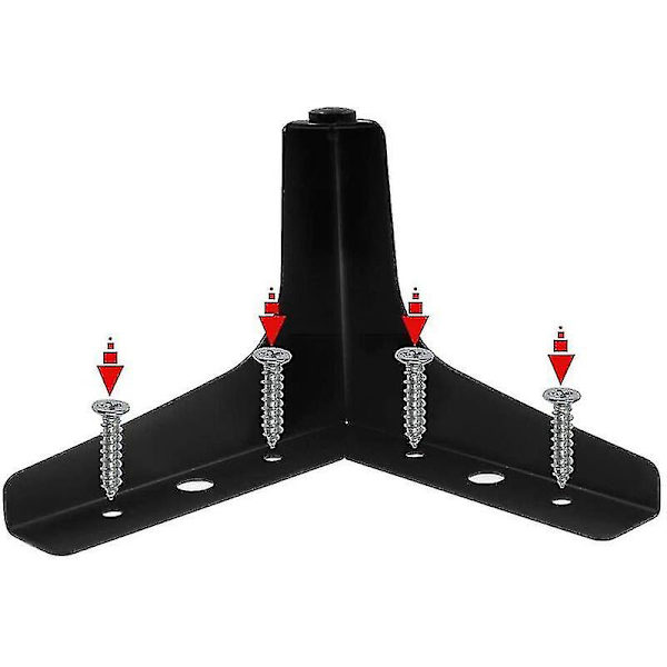 Sæt af 4 Sorte Metal Trekantede Sengben DIY Møbler Sofa Ben - 10cm