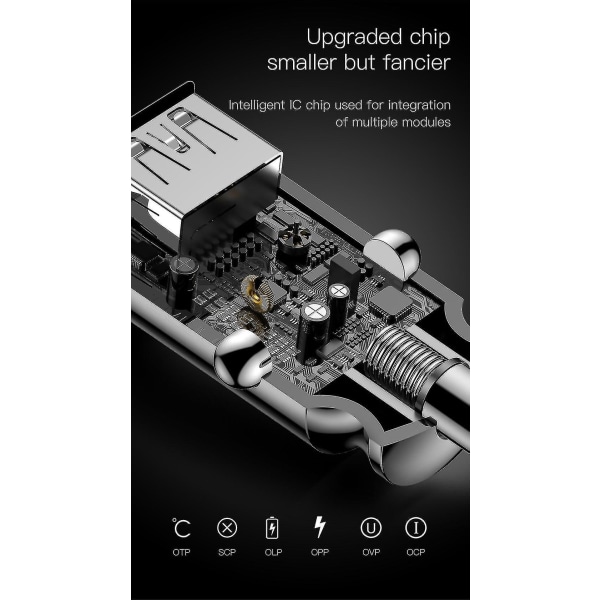 Mini Billader for bil til Iphone X Samsung S10 Xiaomi Mi 9 3.1a Hurtig Billader USB Billader Adapter Mobiltelefonlader