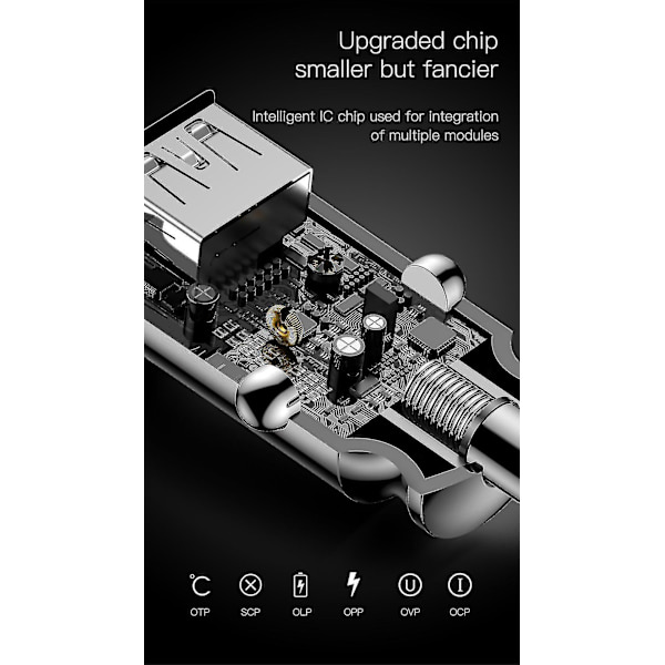 Mini biloplader til iPhone X Samsung S10 Xiaomi Mi 9 3.1a hurtig bilopladning USB-biladapter til mobiltelefon