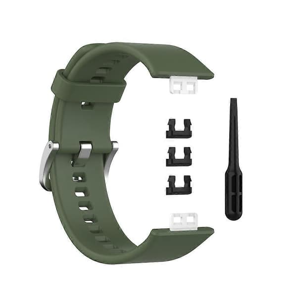 Blød silikone urrem til Huawei Watch Fit - Mørkegrøn Dark Green