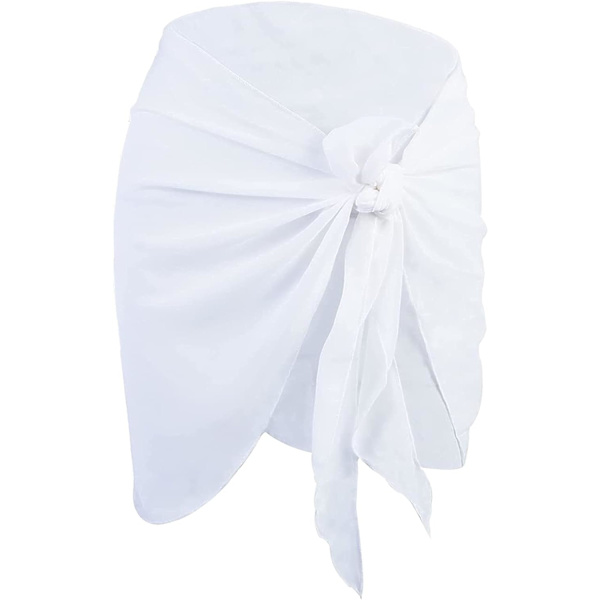 Strand Sarong Sexy Chiffon Bikini Cover Up Baddräkt Wrap Klänning Kjol för Kvinnor Semester Strandkläder Cover
