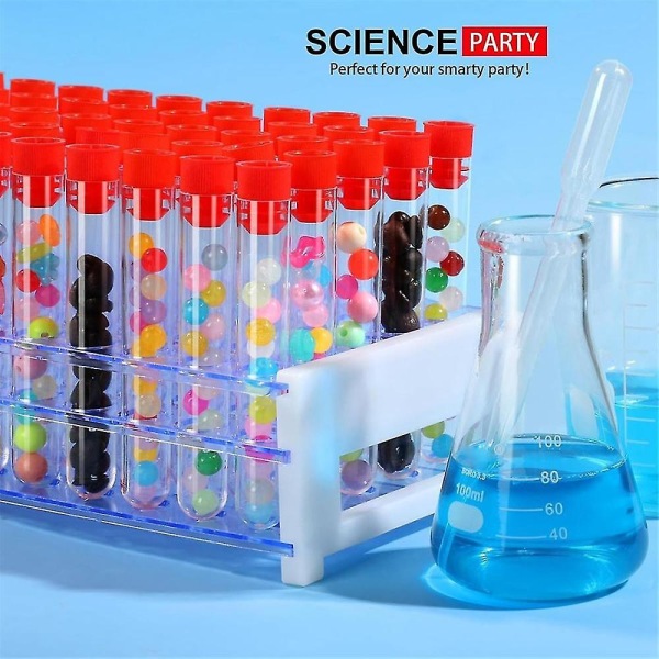 100 stk klare reagensglas med låg Plastrør 16 X 100 mm plastikhætteglas til videnskabelige eksperimenter