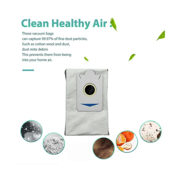 6 st dammsugarpåsar till Deebot X2 / X2 Pro robotdammsugare delar aktivt kol sterilisering Gar