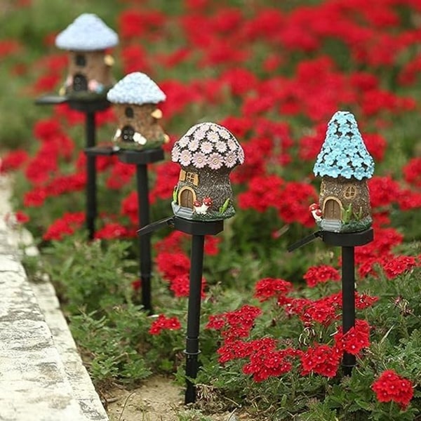 Græsplænelys LED Solcelle Multi Håndværk Miniature Fehus LED Lampe Have Dekoration Solcelle Jul Harpiks Hytte Po M6S2 Lys Udendørs