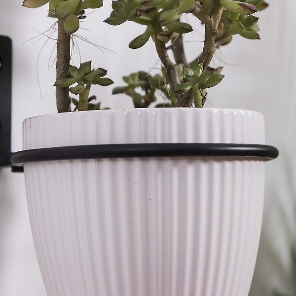 4-tommers plantevegghengersett med 3 potter Veggmontert planteholder i metall, sammenleggbar brakett