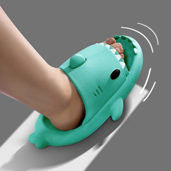 MoneRffi - Originale Sharklas til drenge og piger, Shark Flip Flops til mænd og kvinder, Pool Sandaler Menta Verde 27/28 EU