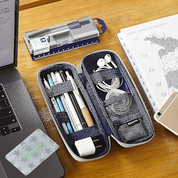 Pennfodral för Apple Pencil Eva Hårdskal Penna Pennfodral för Ipad Pro Usb Kabel Hörlurar Fontänpenna Grå
