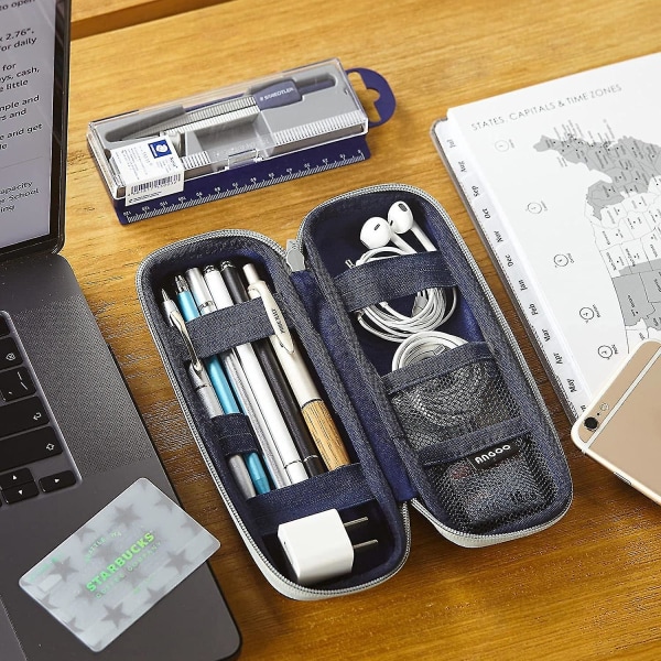 Pennhållare Case För Apple Pencil Eva Hard Shell Pen Case För Ipad Pro USB -kabel Hörlurar Reservoarpenna Grå