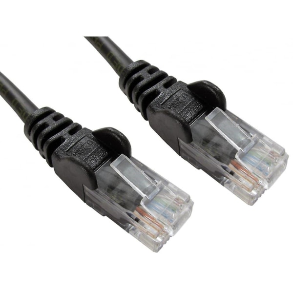 2m svart nettverkskabel - Cat5e (forbedret) / Rj45 / Ethernet/patch/lan/ruter/modem / 10/100 10 Pack