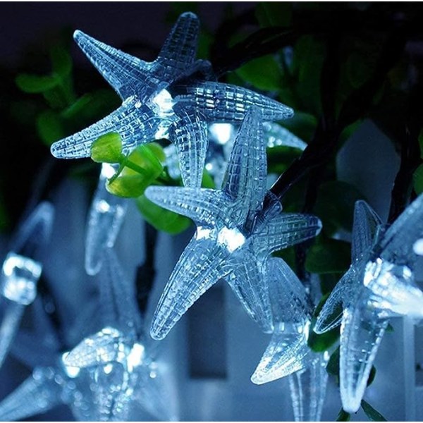 Solar Starfish String Lights, Vanntett 23FT 50LED Starfish Solar Powered Fairy String Lights 8 Mode for Outdoor Innendørs Hage Hjem Bryllupsfest Chr