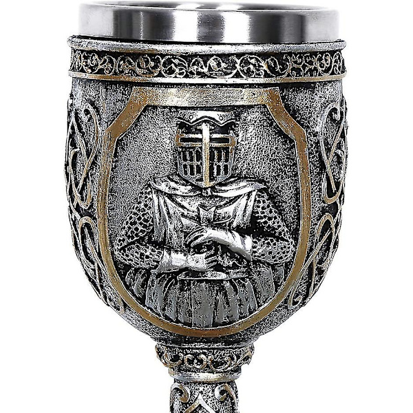 Personifierad Goblet Mug Medeltida Viking Riddare Kunglig Kalk Kung Korsfarare Goblet Gotisk