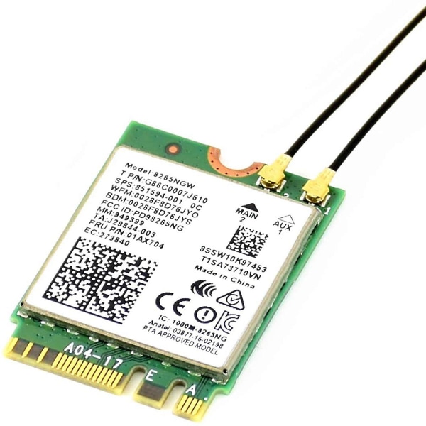 AC8265 trådlös NIC-modul för Jetson Nano(B01) Inbyggd Intel 2,4G / 5G Hz Dual Band WiFi Bluetooth