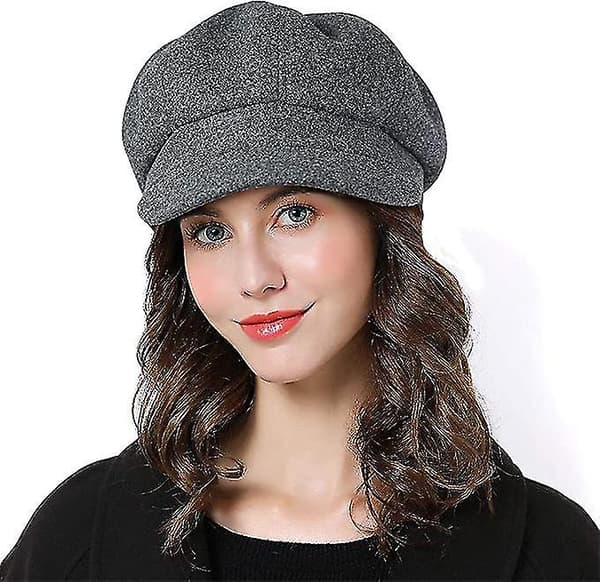 Dame Newsboy Caps Spiss Vinterhatt Beret Vinter Høst Vinter