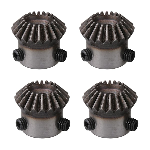 4 stk. Koniske Bevel Gear Hjul Toppskruer 6mm Hulldiameter 1 Modul 20t