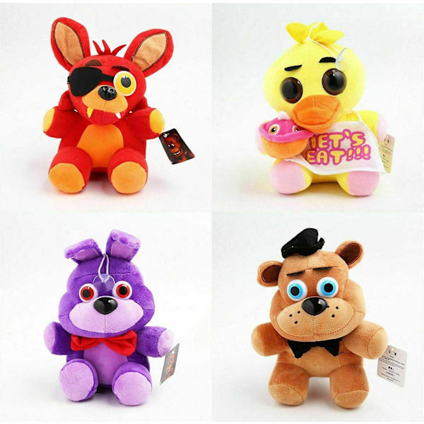 4-pack Fnaf Five Nights At Freddy's Plushie Plyschbjörn Foxy Barnfödelsedagspresenter Leksak