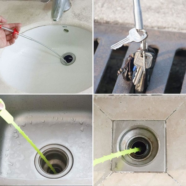 Fleksibelt gripekloopphentingsverktøy (verktøy for fjerning av tømmesko), med 4 klør bøybar slangeopphentingshjelpeverktøy for søppelplukking, hjemme og