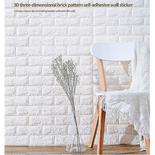 3D Tapetväggpaneler Självhäftande - Modern Väggbeklädnad I Stenutseende - Snabb & Enkel Installation (1x Stycke, Vit)