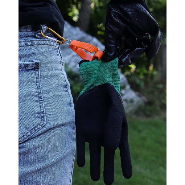 Handskeclips til arbejdshandskeholdere, handskebælteclips med metalkarabinhager, ideel til mænd Sikkerhed Byggearbejdere Guard Labor (6 stk Orange)