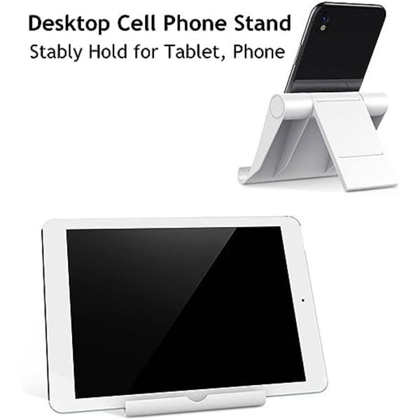 Mobiltelefonstativ för skrivbord, hopfällbar mobiltelefonhållare Mobilstativ Telefondocka, Multi-Angle Universal Justerbar Tablet Stand Hållare Kompatibel med Mo