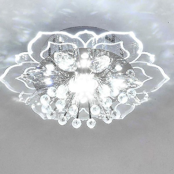 20cm 9W Modern Kristall LED Taklampa Hallhängande Lampa Chandelier (vit 20x5cm