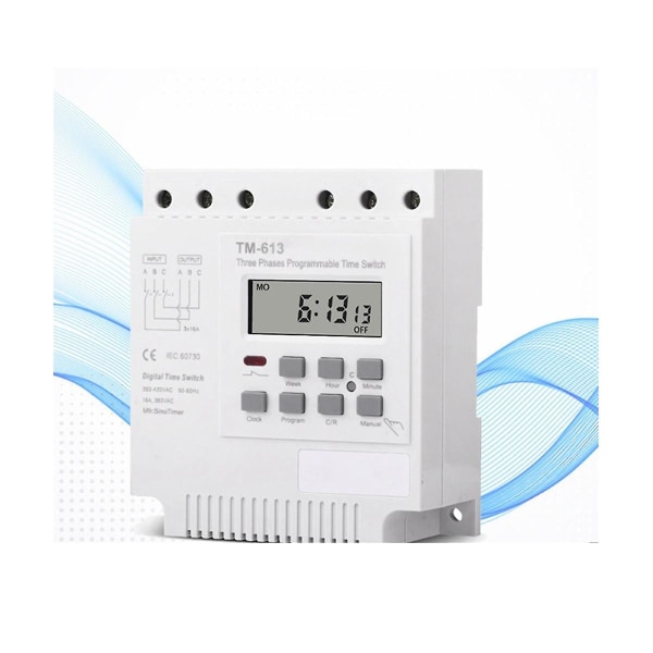 Trefas 380v 415v Timer Programmerbar Strömbrytare Med Bakgrundsbelysning