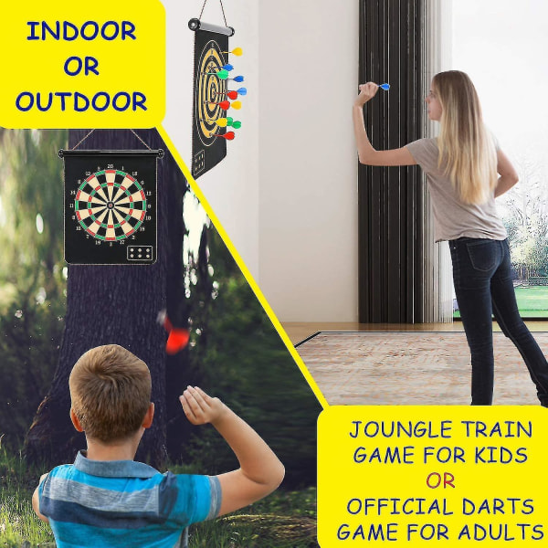 Magnetisk dartbrett innendørs utendørs dartspill barn med 12 stk magnetiske dart sikkerhetslekespill Z66418