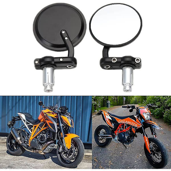 Runde Motorcykel Styrstangspejle 7/8\" 22mm, Motorcykel Spejl Til Street Sport Bikes Cruiser-hy
